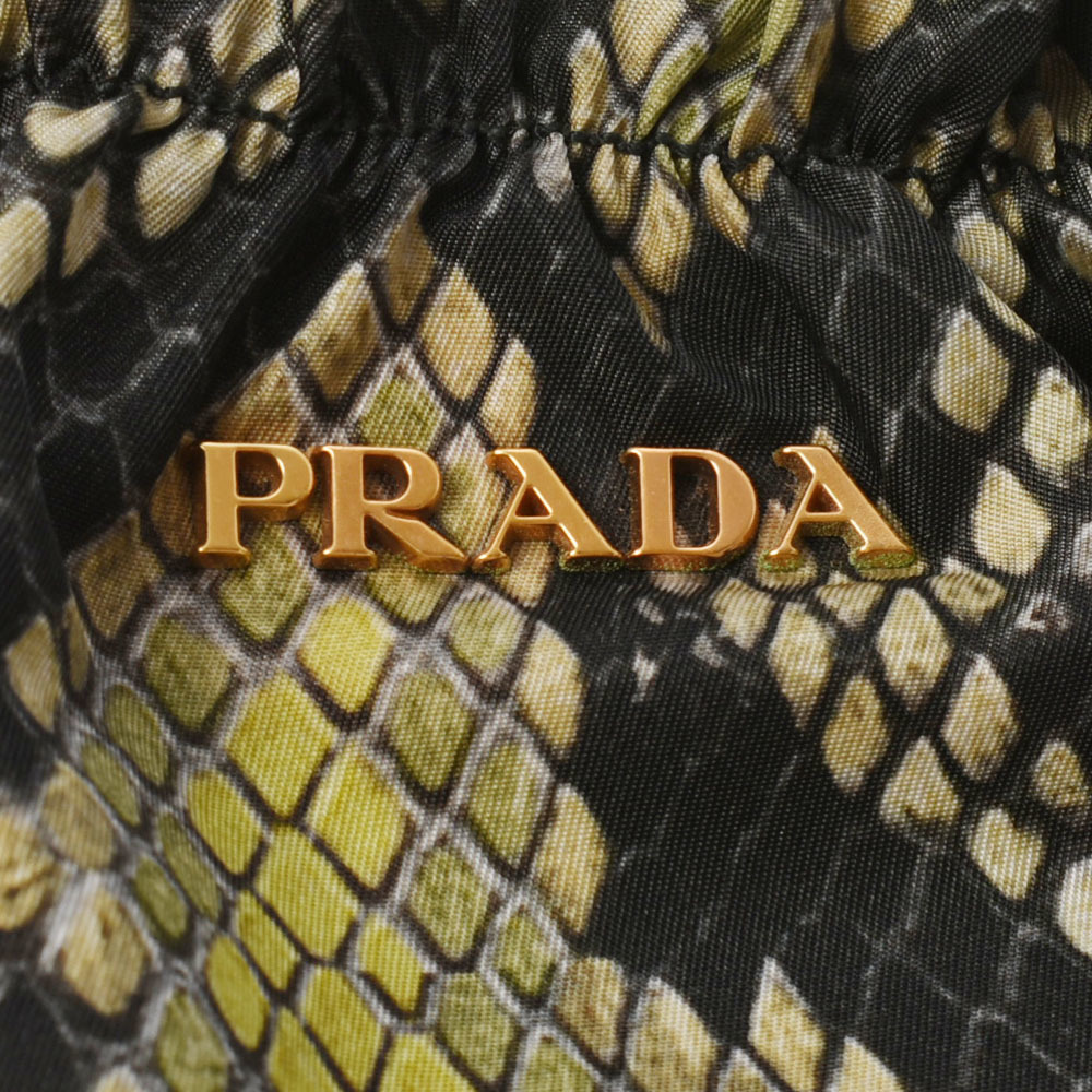Prada Pattern Python Tote Black Bag Nylon - image 8